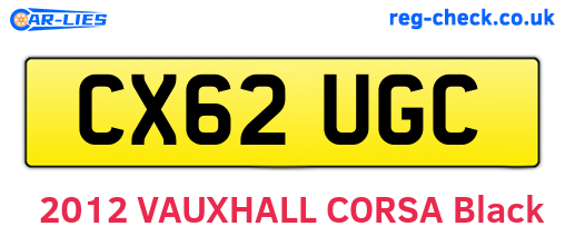 CX62UGC are the vehicle registration plates.