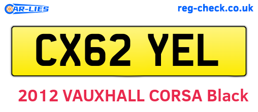 CX62YEL are the vehicle registration plates.