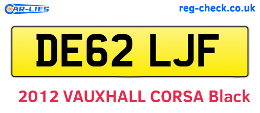 DE62LJF are the vehicle registration plates.
