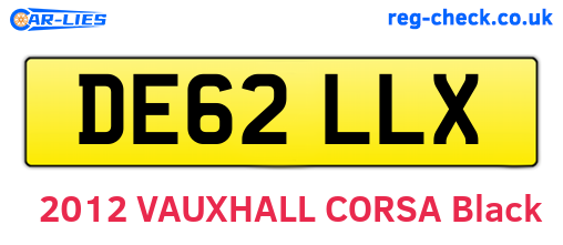 DE62LLX are the vehicle registration plates.