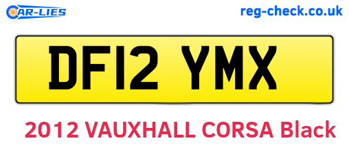 DF12YMX are the vehicle registration plates.