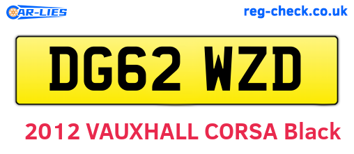 DG62WZD are the vehicle registration plates.