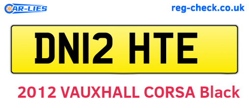 DN12HTE are the vehicle registration plates.