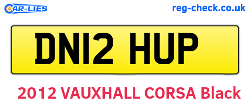 DN12HUP are the vehicle registration plates.
