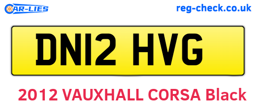 DN12HVG are the vehicle registration plates.