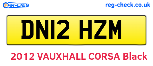 DN12HZM are the vehicle registration plates.