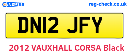 DN12JFY are the vehicle registration plates.