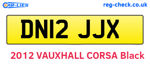 DN12JJX are the vehicle registration plates.