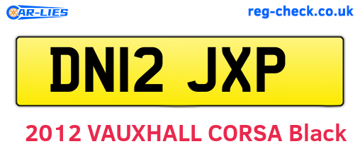 DN12JXP are the vehicle registration plates.