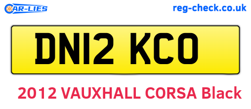 DN12KCO are the vehicle registration plates.