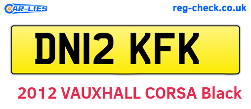 DN12KFK are the vehicle registration plates.