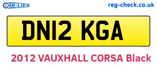DN12KGA are the vehicle registration plates.