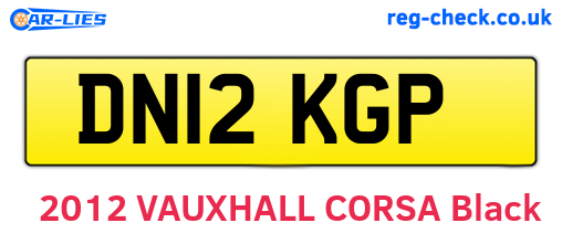 DN12KGP are the vehicle registration plates.