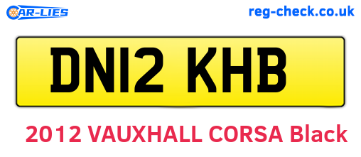 DN12KHB are the vehicle registration plates.