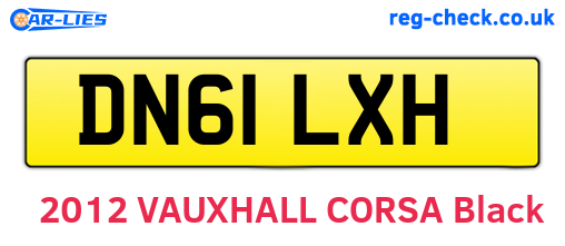 DN61LXH are the vehicle registration plates.