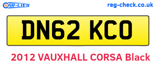 DN62KCO are the vehicle registration plates.