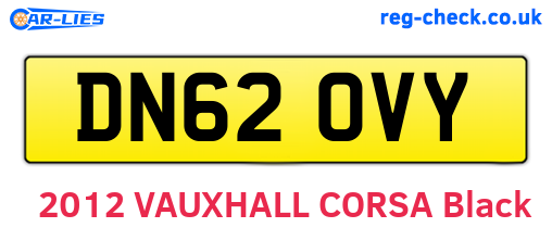 DN62OVY are the vehicle registration plates.