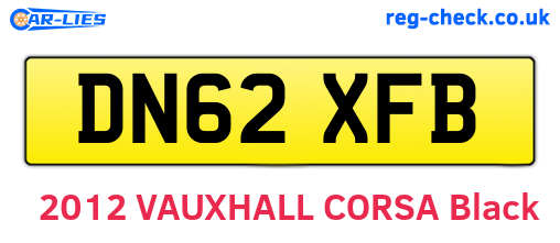 DN62XFB are the vehicle registration plates.