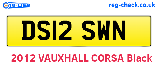 DS12SWN are the vehicle registration plates.