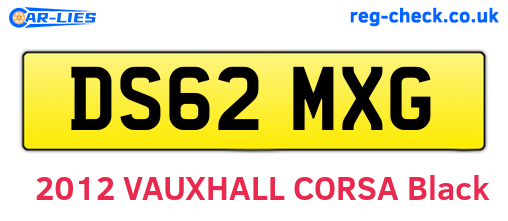 DS62MXG are the vehicle registration plates.