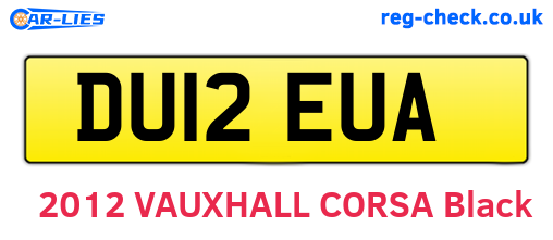 DU12EUA are the vehicle registration plates.