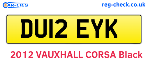 DU12EYK are the vehicle registration plates.