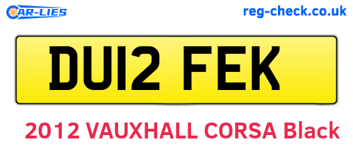 DU12FEK are the vehicle registration plates.