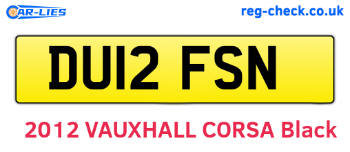 DU12FSN are the vehicle registration plates.