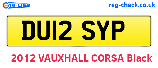 DU12SYP are the vehicle registration plates.
