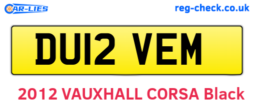 DU12VEM are the vehicle registration plates.