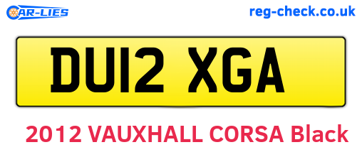 DU12XGA are the vehicle registration plates.