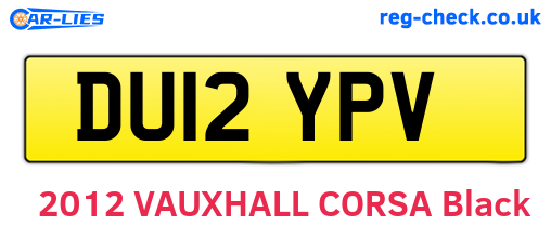 DU12YPV are the vehicle registration plates.