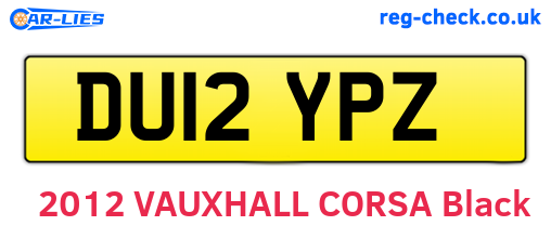 DU12YPZ are the vehicle registration plates.