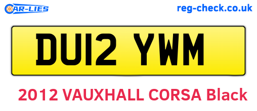 DU12YWM are the vehicle registration plates.