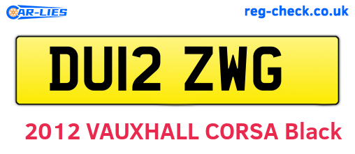 DU12ZWG are the vehicle registration plates.
