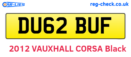 DU62BUF are the vehicle registration plates.