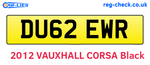 DU62EWR are the vehicle registration plates.