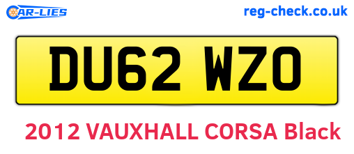 DU62WZO are the vehicle registration plates.