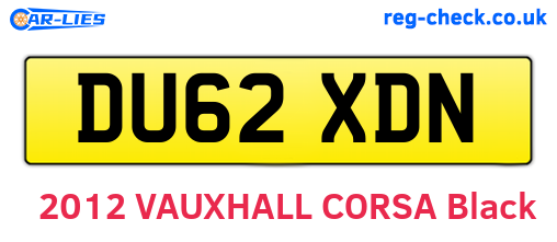 DU62XDN are the vehicle registration plates.