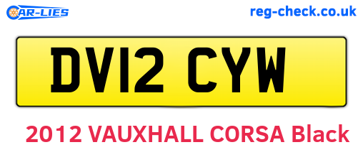 DV12CYW are the vehicle registration plates.