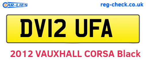 DV12UFA are the vehicle registration plates.