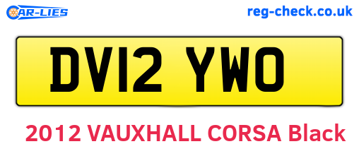 DV12YWO are the vehicle registration plates.