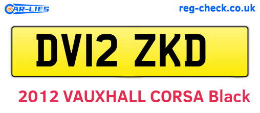 DV12ZKD are the vehicle registration plates.