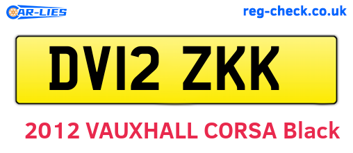 DV12ZKK are the vehicle registration plates.