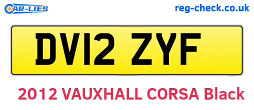 DV12ZYF are the vehicle registration plates.