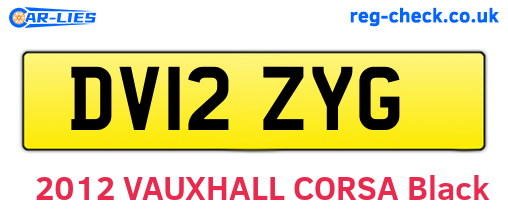 DV12ZYG are the vehicle registration plates.