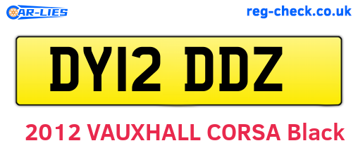 DY12DDZ are the vehicle registration plates.