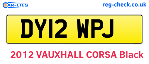 DY12WPJ are the vehicle registration plates.