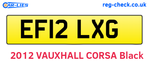 EF12LXG are the vehicle registration plates.