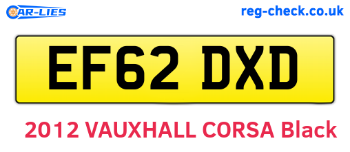 EF62DXD are the vehicle registration plates.